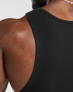 RIBBED TANK 1PK - BLACK.