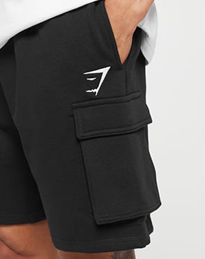 CREST CARGO SHORTS - BLACK.