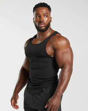 RIBBED TANK 1PK - BLACK.
