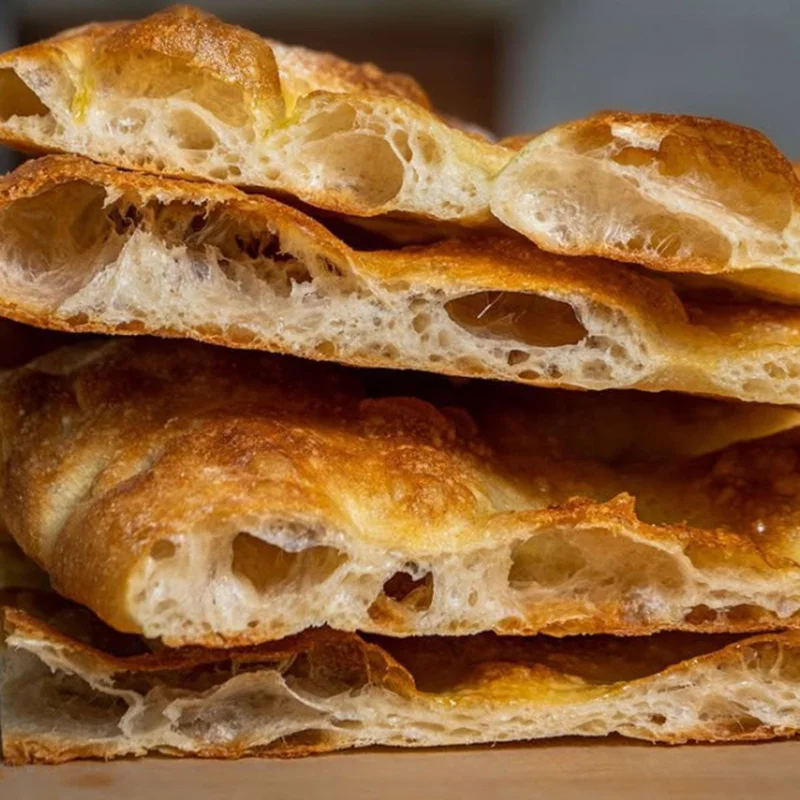 The crisp yet airy Pizza Bianca.