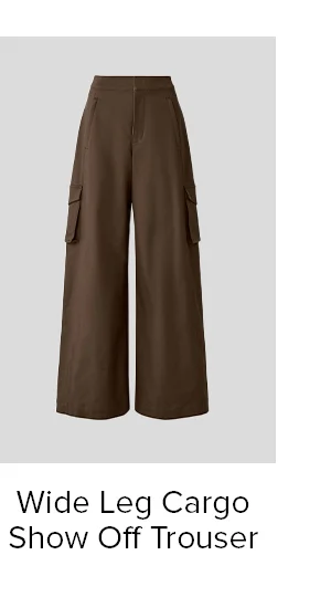 wide leg cargo show off trouser