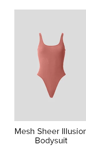 mesh sheer illusion bodysuit: