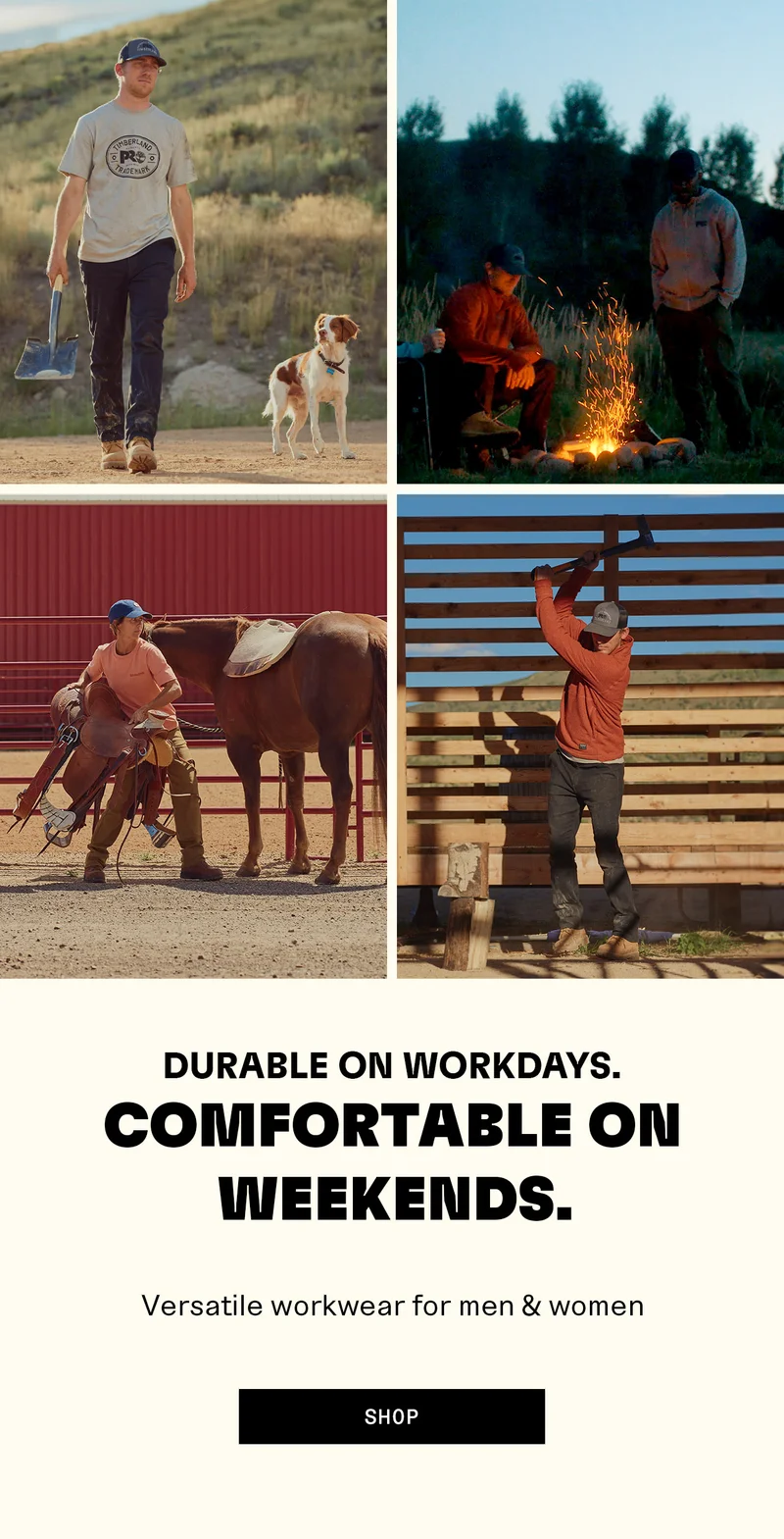 Durable on workdays. Comfortable on weekends. Versatile workwear for mens & women. Shop