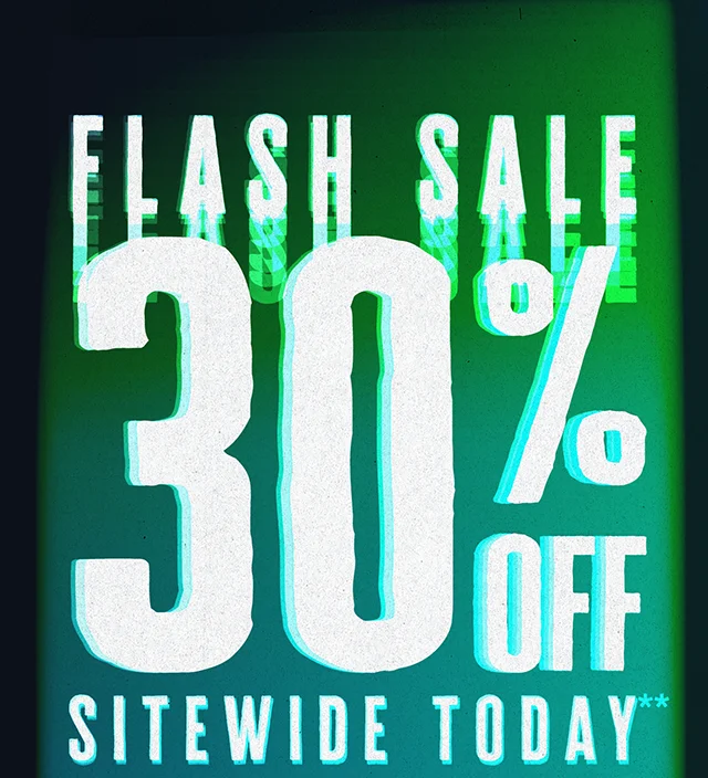 Flash Sale 30% Off Sitewide Today