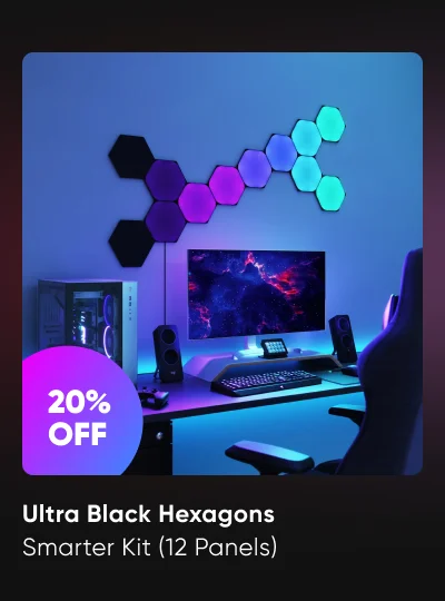 Ultra Black Hexagons Smarter Kit (12 Panels)