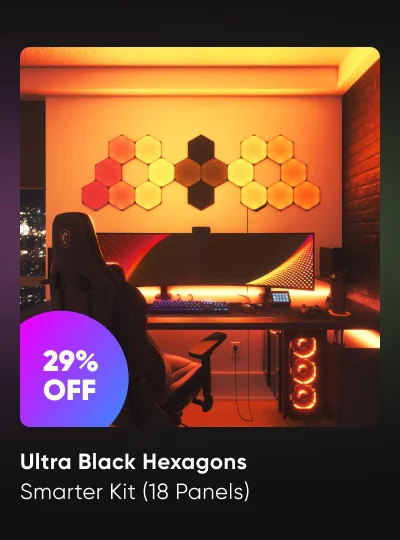 Ultra Black Hexagons Smarter Kit (18 Panels)