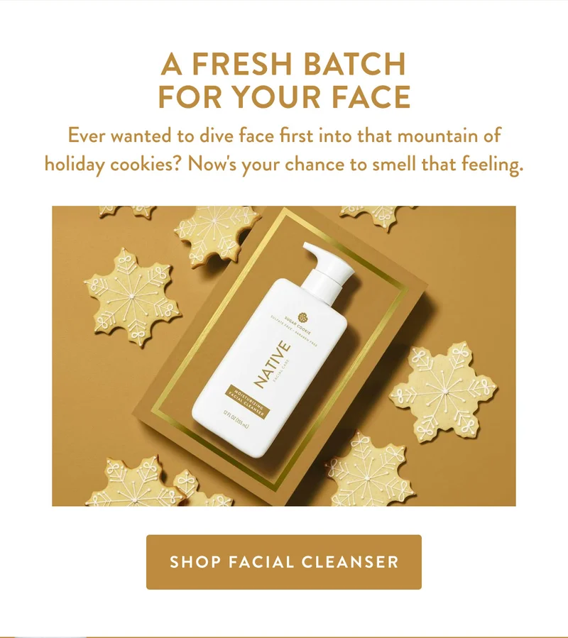 A FRESH BATCH FOR YOUR FACE | Ever wanted to dive face first into that mountain of holiday cookies? Now's your chance to smell that feeling.| SHOP FACIAL CLEANSER