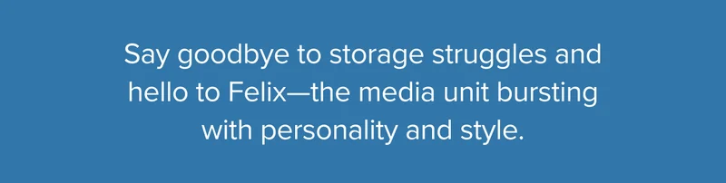 Say goodbye to storage struggles and hello to Felix—the media unit bursting with personality and style.