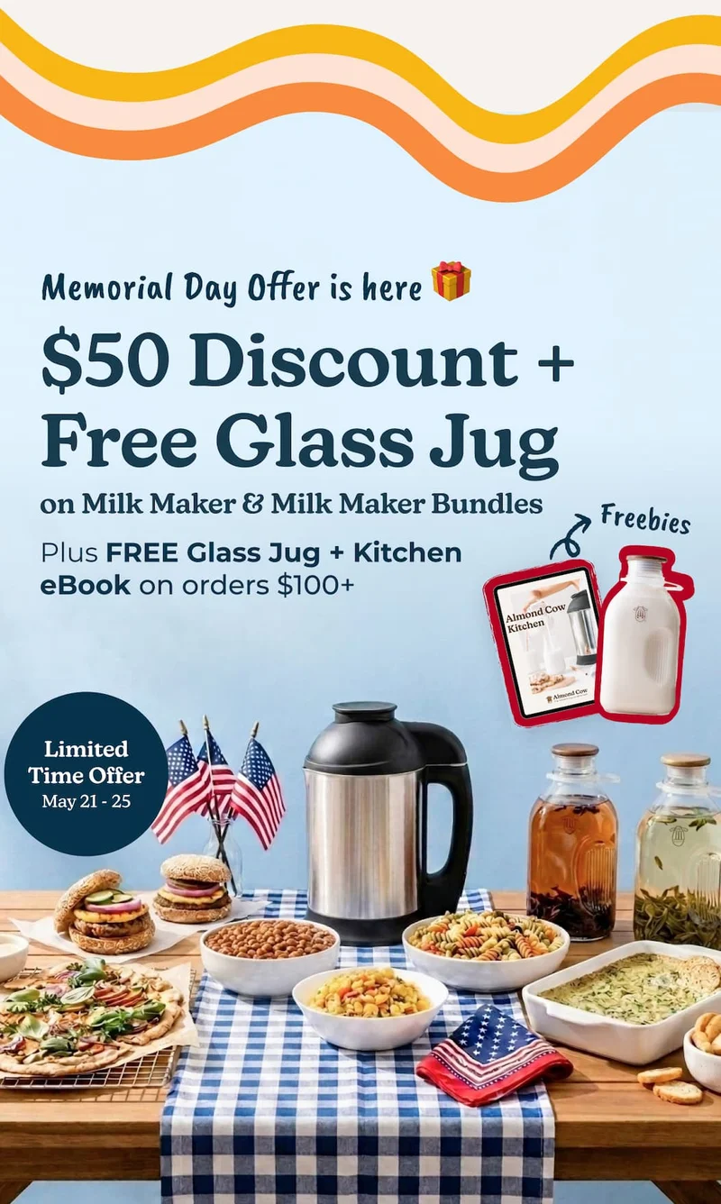 $50 Discount + Free Glass Jug on Milk Maker & Milk Maker Bundles