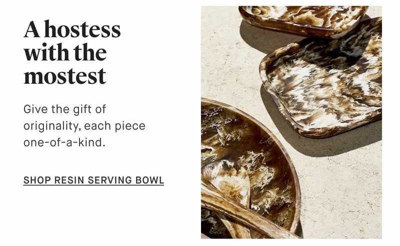 A hostess with the mostest.  Give the gift of originality, each piece one-of-a-kind.  -- SHOP RESIN SERVING BOWL