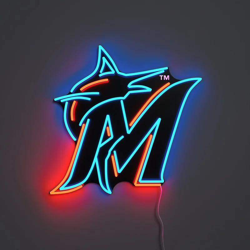 Image of Miami Marlins Logo, LED neon sign