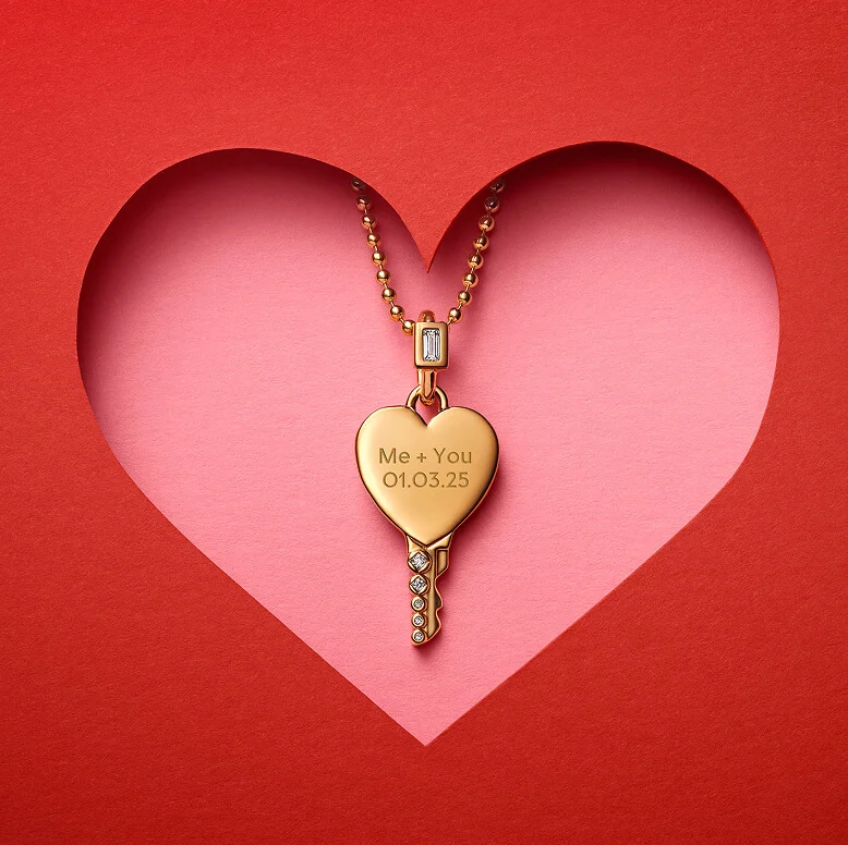 Engraved Pandora Key charm