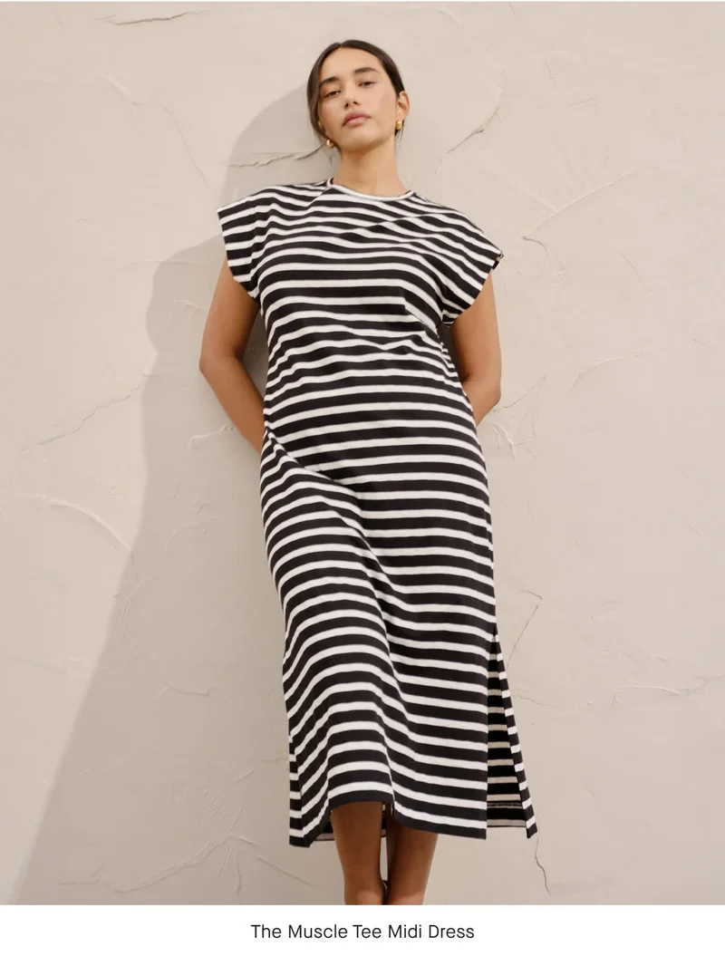 [IMAGE]The Muscle Tee Midi Dress in Black / Bone