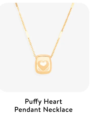 Pufy Heart Pendant Necklace