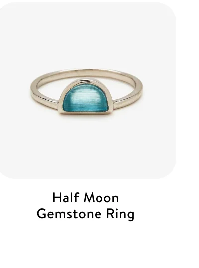 Half Moon Gemstone Ring