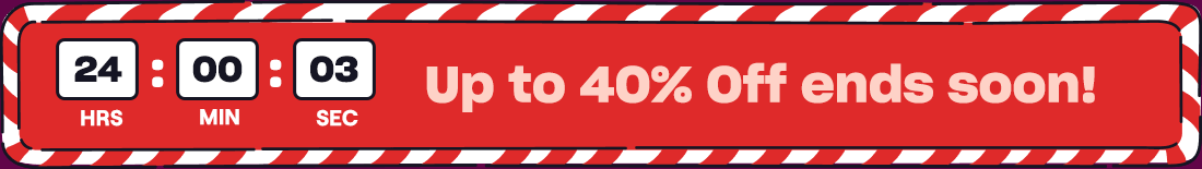 Up to 40% off ends soon!