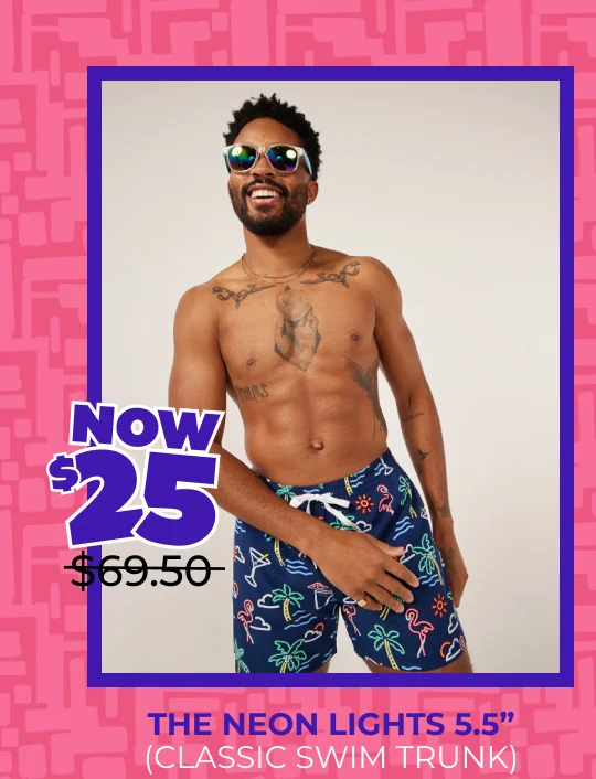 Classic Swim Trunk: The Neon Lights 5.5" NOW $25
