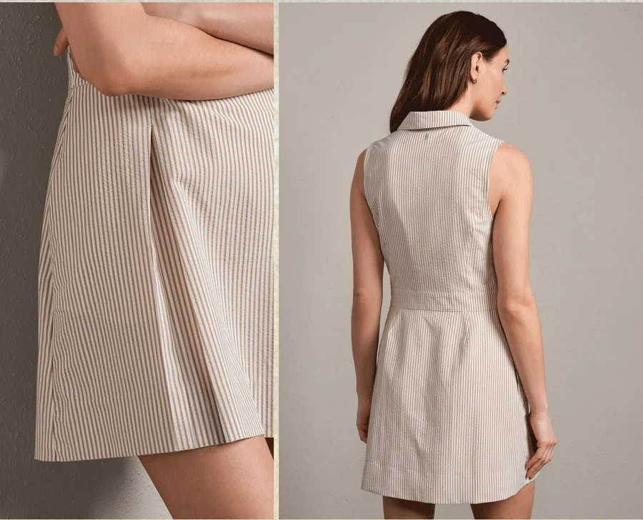 Saltair Dress - Taupe Stripe