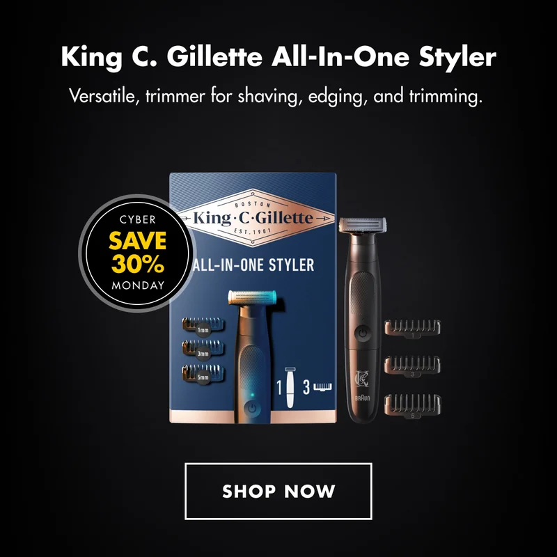 King C. Gillette All-In-One Styler - Versatile, trimmer for shaving, edging, and trimming. CYBER MONDAY - SAVE 30%. SHOP NOW
