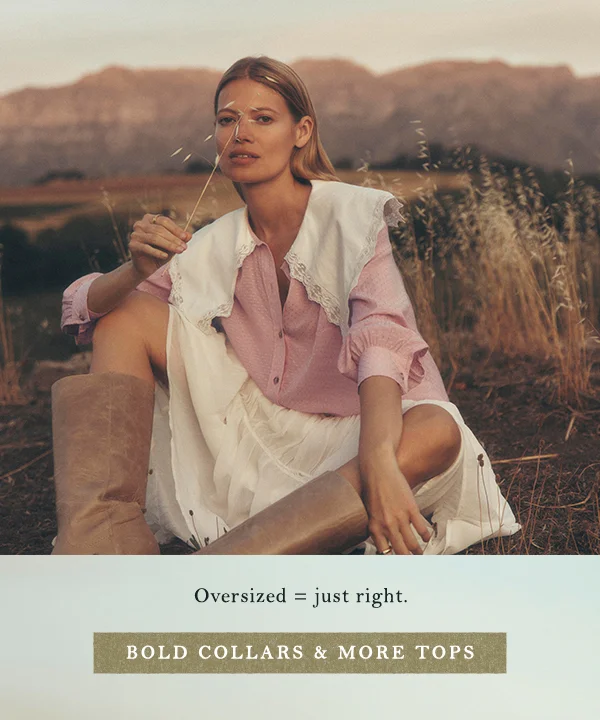 oversized = just right. bold collars and more tops