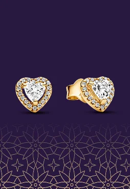 Sparkling Elevated Heart Earrings