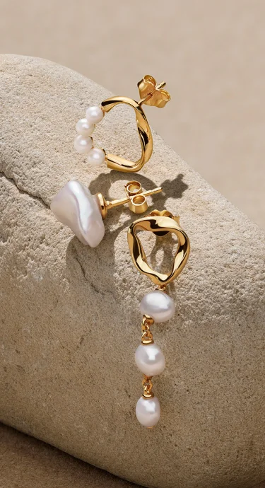 PANDORA ESSENCE 14k gold-plated earrings