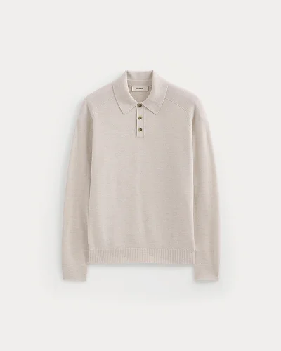 Image | Ultrasoft Polo Sweater | Heathered Oat