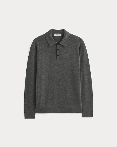 Image | Ultrasoft Polo Sweater | Heather Mid Charcoal