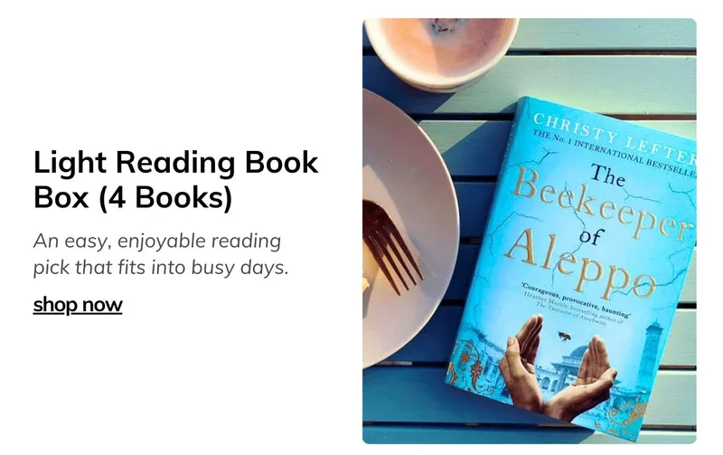 Light Reading Monthly Book Box - Box of 4 New Surprise Books Subscription A Box of Stories Surprise Book Club