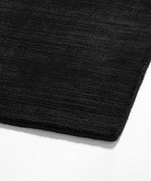 Laval Viscose Solid Black Area Rug