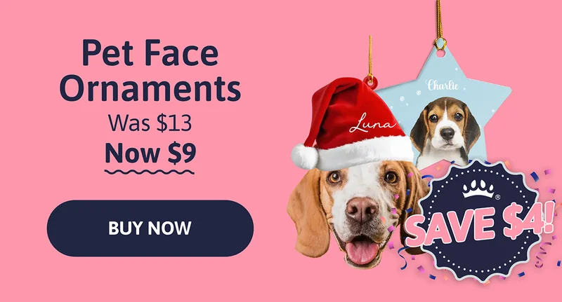 Pet Face Ornaments. Was $13. NOW $9