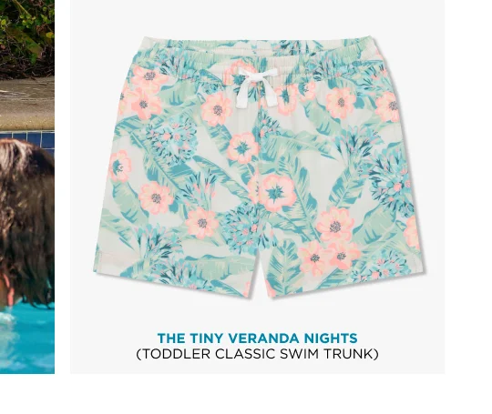 Toddler Classic Swim Trunk: The Tiny Veranda Nights