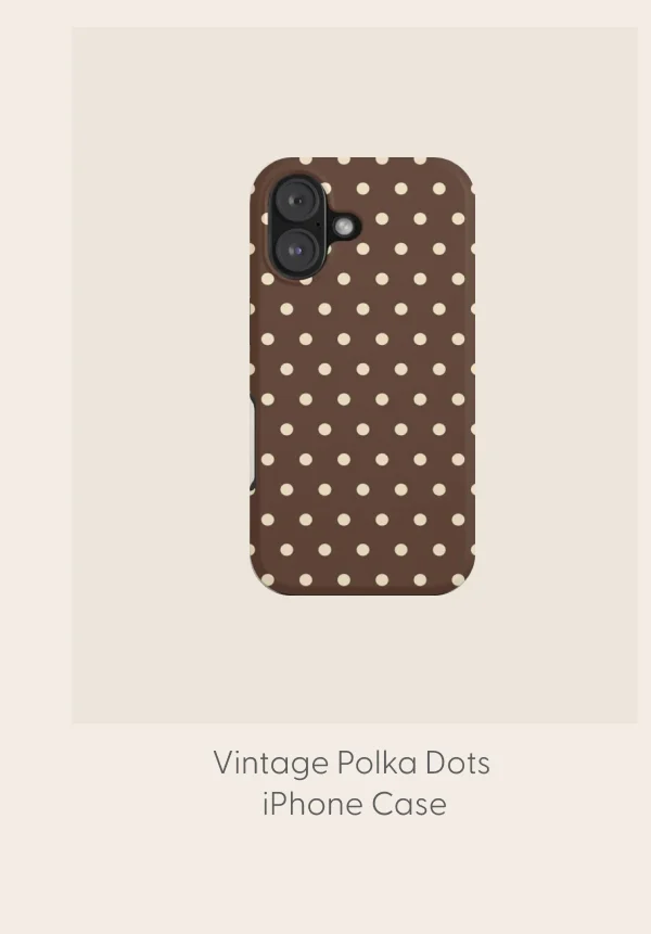 Vintage polka dots baroque brown & cream iPhone Case