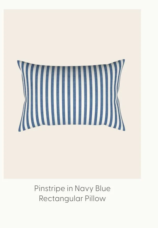 Pinstripe in Navy Blue Rectangular Pillow