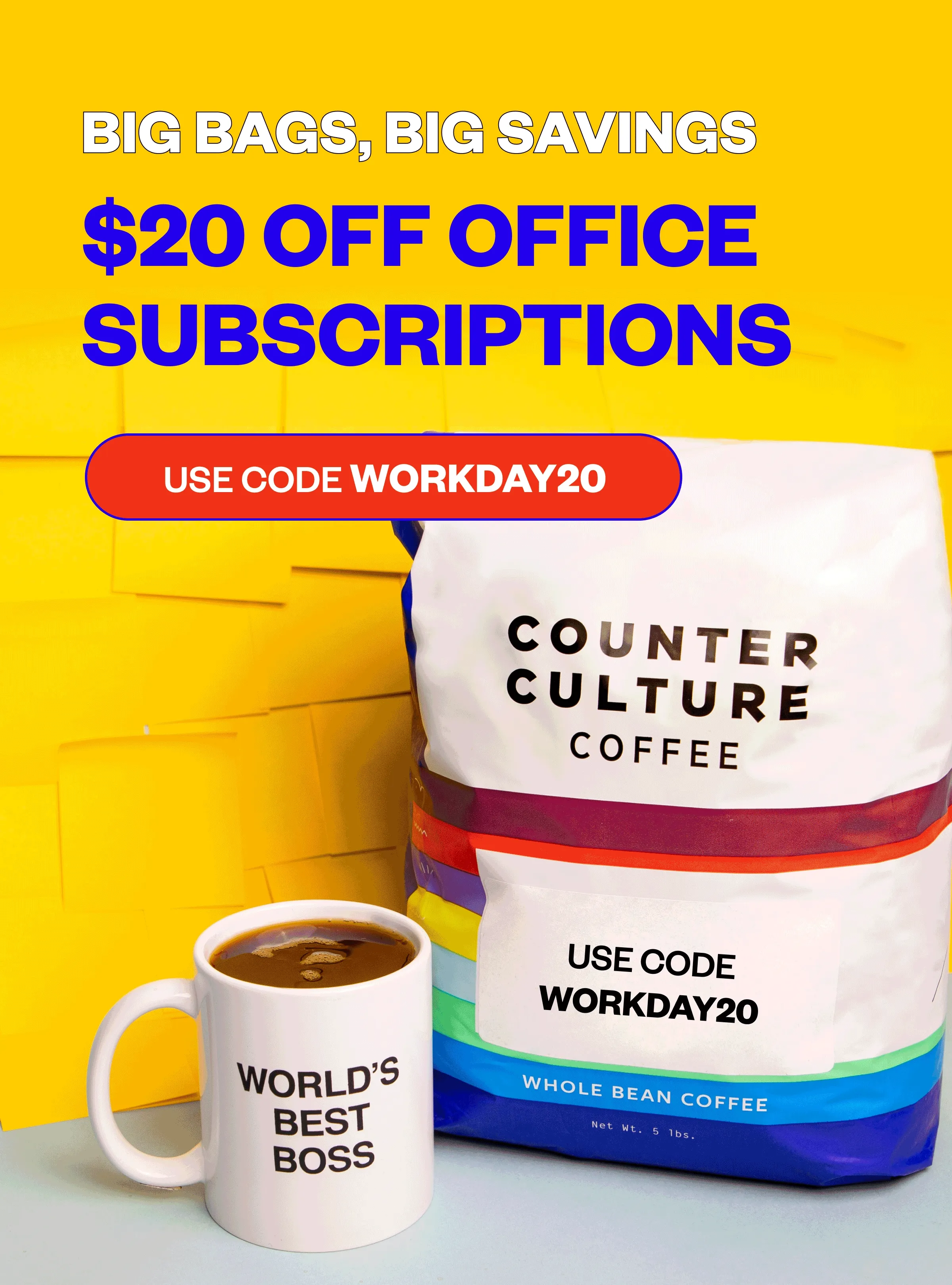 Big Bags, Big Savings $20 off office subscriptions  Use Code WORKDAY20