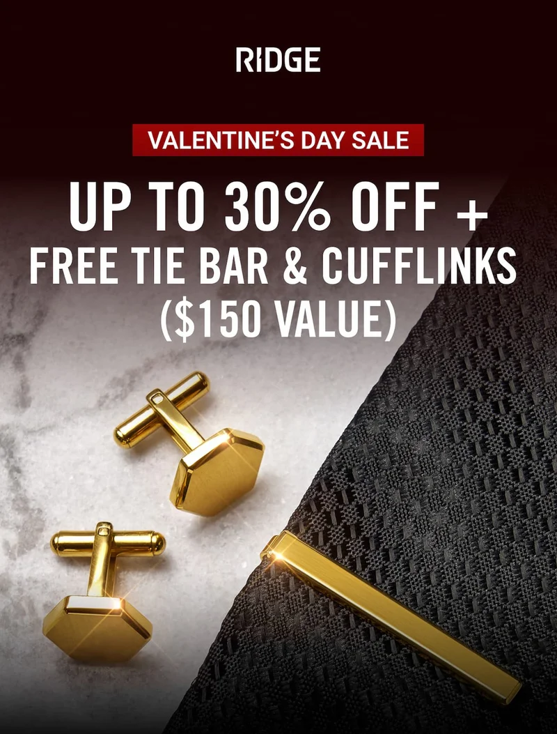 Up to 30% OFF + Free Tie Bar & Cufflinks ($150 value)