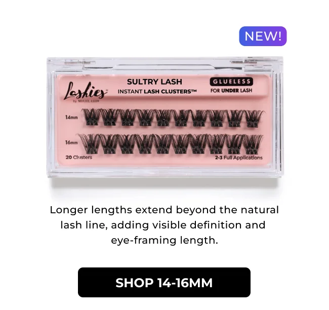 Sultry Lash: 14-16mm, CC Curl | Longer Lengths Extend Beyond Natural Lash Line