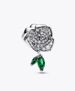 Sparkling Rose in Bloom Charm