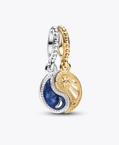 Two-tone Splittable Sun & Moon Dangle Charm