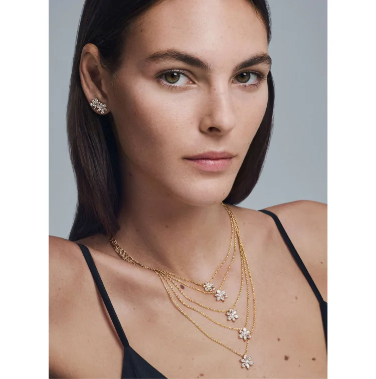 Vittoria Ceretti wears necklaces from Pandora Timeless