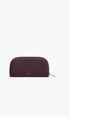 Curved Zip Wallet Plum