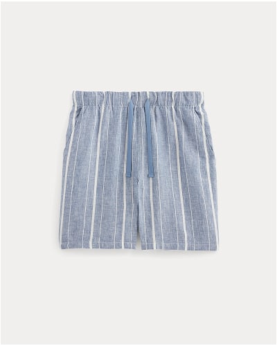 [Image]The Linen Easy Short | Dutch Blue / Bone