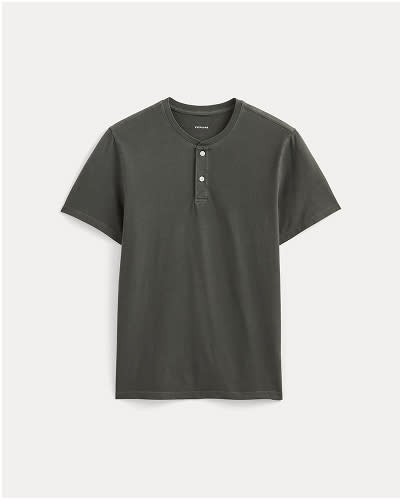 [Image]The Essential Organic Garment-Dyed Henley | Black