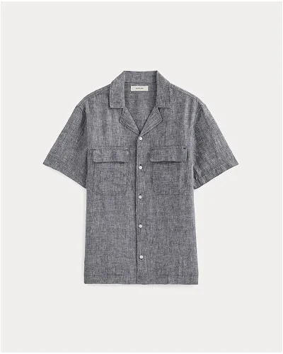 [Image]The Resort Shirt in Linen | Navy Chambray