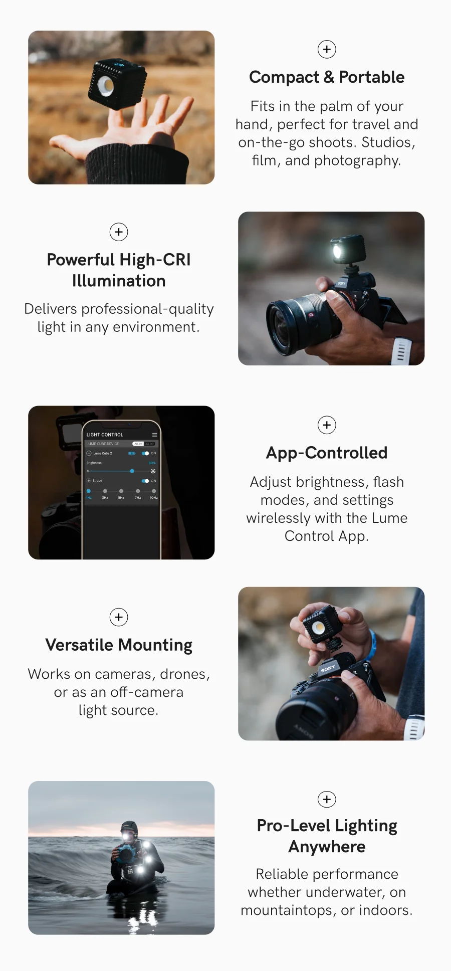 Compact & Portable | Powerful High-CRI Illumination | App-Controlled | Versatile Mounting | Pro Level Lighting Anywhere