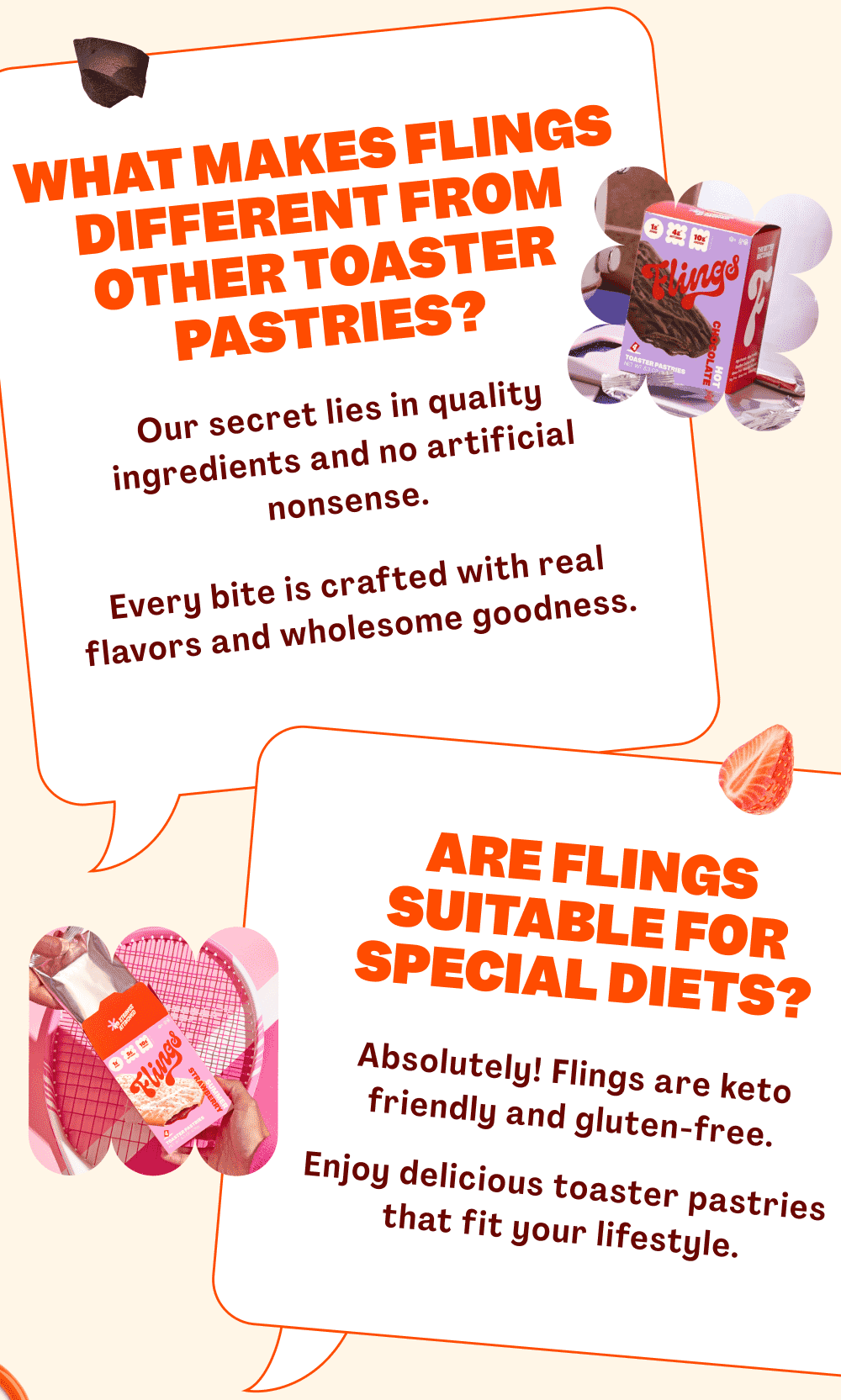 What makes flings different from other toaster pastries?