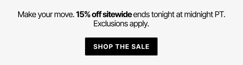 15% off sitewide ends at midnight PT tonight