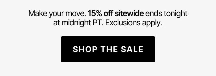 15% off sitewide ends at midnight PT tonight