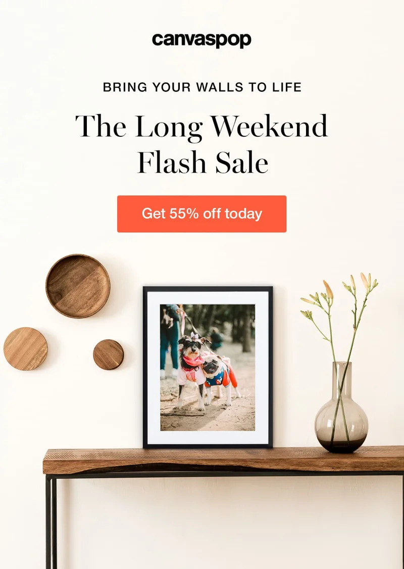 Bring your walls to life. The Long Weekend Flash Sale.