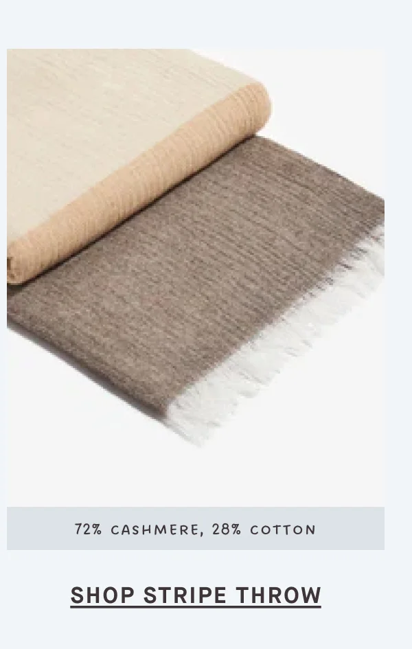 72% Cashmere, 28% Cotton SHOP STRIPE THROW